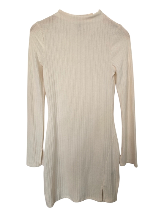 H&M Dresses & Skirts - 🤍 H&M Ribbed Knit Mini Dress – Cream Long Sleeve Bodycon Size M